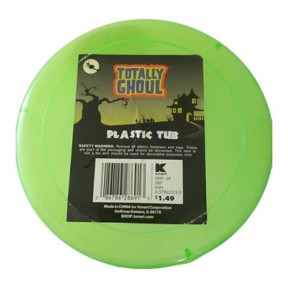 Vintage Halloween Bucket Pail Trick or Treat Ghost Translucent Neon Green 1990s. - Picture 12 of 16